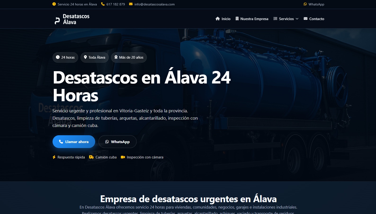 Proyecto web Desatascos Álava Grupo SF
